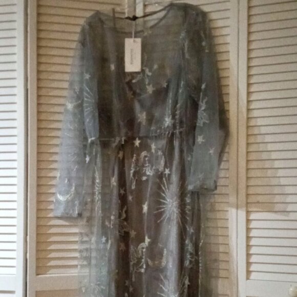 NWT Plus Size 26 Sheer Celestial Dress and Lining - Picture 1 of 8